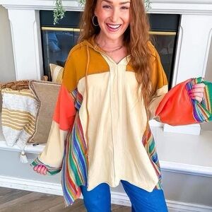 Easel Multicolor Patchwork Hoodie